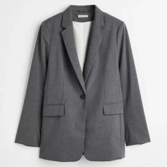 H&M | Jackets & Coats | Nwt Hm Single Breasted Gray Blazer Jacket